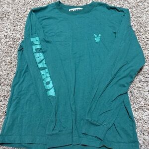 PLAYBOY Teal Graphic Long Sleeve